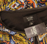 MSK Paisley Print Tiered Babydoll Metallic Chiffon Dress Black / Navy Multi PL