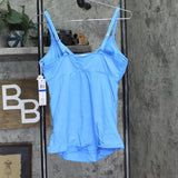 Anne Cole Surplice Twist Front Underwire Tankini Swim Top Arctic Blue 38DD / 40D