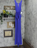 Marciano by Guess Womens Drape Back Keyhole Jumpsuit 2YGK626071Z Royal Blue L
