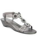 Karen Scott Womens Catrinaa Faux Leather Evening Sandals Silver Gray 9M