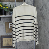 Gilli Womens Turtleneck Acrylic Sweater Light Brown Black Stripes 3X
