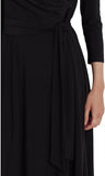 Lauren Ralph Lauren Belted Surplice Jersey V-Neck Dress 250769904004 Black 12
