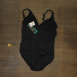 Aqua Green Womens UPF 50 V-Neck Ruched One Piece Swimsuit 677449