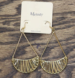 Melody Womens Fashion Dangly Boho Sunburst Teardrop Earrings Gold Yellow 3.50"