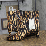 A New Day Tigris Block Heel Ankle Boots 94568624 Tiger Print Brown 6M