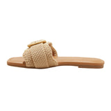 Universal Thread Womens Linda Raffia Buckle Slide Sandals 92611942 Tan Brown 7M