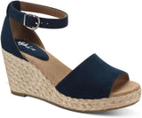 Style & Co. Womens Seleeney Faux Suede Wedge Sandals 10004896400 Navy Blue 12M