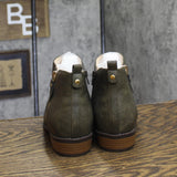 Journee Collection Womens Faux Leather Side Zip Ellis Booties Olive Green 9M