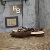 A New Day Womens Twiggy Multi Buckle Mini Heel Flats 94303756 Brown 6.5M