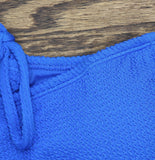 Salt + Cove Rib Scrunch Scoop-Neck Bralette Bikini Top Cosmic Cobalt Blue XS