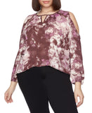 Cooper & Ella Plus Size Cold Shoulder with Cut Out Top Zephyr Purple Multi 3X