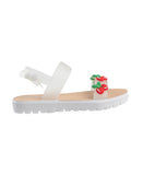 Bebe Toddler Cherry Cute and Comfortable Summer Sandals White 11T / 12T