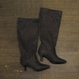 Journee Collection  Vellia Tru Comfort Kitten Heel Knee High Boots Gray 6M-WC