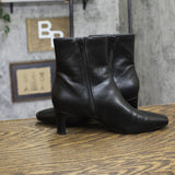 A New Day Faux Leather Block Heel Boots Black 6M