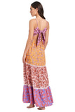 Red Carter At First Glance Tie-Back Maxi Swim Cover Up Dress Purple Multi XS