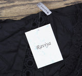 Raviya Womens Plus Size Lace-Inset Mini Cover Up Dress 76399X Black 1X