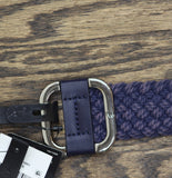 Lauren Ralph Lauren Womens Slide-Buckle Woven Denim Belt Denim Blue L