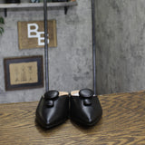 Journee Collection Button Accent Pointed Mules Black 7.5M