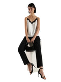 Calvin Klein Womens Ponte Cropped Straight Pants 44B690G Black L