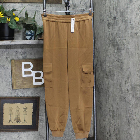 Alice + Olivia Womens Cargo Woven Jogger Pants CC909205118 Camel Brown S