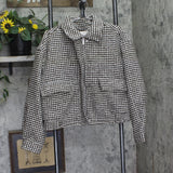 A New Day Womens Textured Houndstooth Jacket Snap Zip 94712054 Brown Multi M