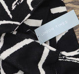 London Times Mockneck Short Sleeve Mini Sweater Dress Black / White Hearts M