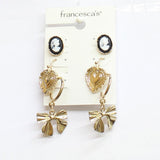 Francesca's Womens Fashion Multi Style 3 Piece Earring Set Gold / Black