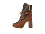 Michael Michael Kors Logo Snow Lace-Up Booties Boots Winter Luggage Brown 10M
