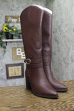 A New Day Rhonda Under-Knee Heeled Boots 94637584 Burgundy Red 8M