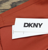 DKNY Womens Shirred U-Wire Bandeau Bikini Top Swim Sunset Brown Orange XL