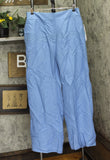 Calvin Klein Womens Linen-Blend Wide-Leg Pants S43PA994 Bayour Blue 16