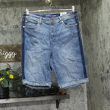 INC International Concepts Denim Bermuda Shorts Rolled Hem Indigo Blue 16