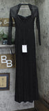 City Studios Juniors Square-Neck Side-Slit Long Sleeve Gown Dress Black 5/6