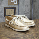 White Mountain Womens Vintage Shiny Boat Shoes 1673ee7dfa2beb Gold Yellow 6M
