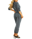 Guess Womens Tie-Belt Tapered Leg Jumpsuit W1GA25RDX72