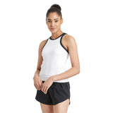 All In Motion Womens Highneck Stretchy Racerback Tank Top White / Black S