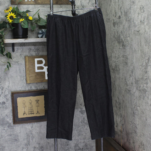Alfred Dunner Elastic Waist Pull-On Denim Jeans Black 16W