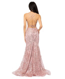Blondie Nites Juniors Glitter Sequined Corset-Bodice Gown Dress Rose Pink 15