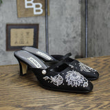 Caparros Womens Vintage Satin Embellished Heels 16740400cb8583 Black 7.5B