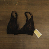 Michael Michael Kors Lace Tie Back Swim Bikini Top MM85884 Black / Brown M