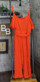 City Chic Trendy Plus Size Cold Shoulder Jumpsuit Tigerlily Red Orange 14W