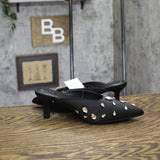 A New Day Womens Katia Heels Mule Satin Tear Drop Rhinestone 94663380 Black 7.5M