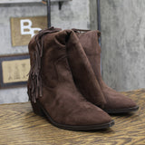 Universal Thread Womens Patsy Tall Fringe Western Boots Mid-Calf Brown 6.5M