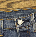 Levi's Womens Distressed 501 Button Fly Straight Leg Jeans Wash Blue 28x30
