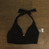 Bar III Womens Crochet Longline Halter Bikini Swim Top MBGC25122 Black M