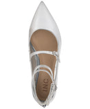 INC International Concepts Womens Valan Triple-Strapped Flats Silver Gray 8M