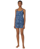 Lauren Ralph Lauren Paisley Strappy Cami Shorts Pajama Set Navy Print Blue L