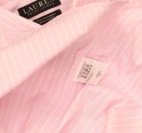 Lauren Ralph Lauren Fit Long Sleeve Dress Shirt Pink Stripe M 15 1/2 32/33