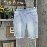 DG2 by Diane Gilman Classic Stretch Pull-On Bermuda Short Chambray Blue PL