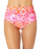 Anne Cole High Waist Foulard Tie Dye Bikini Swim Bottom Tie Dye Foulard Pink M
